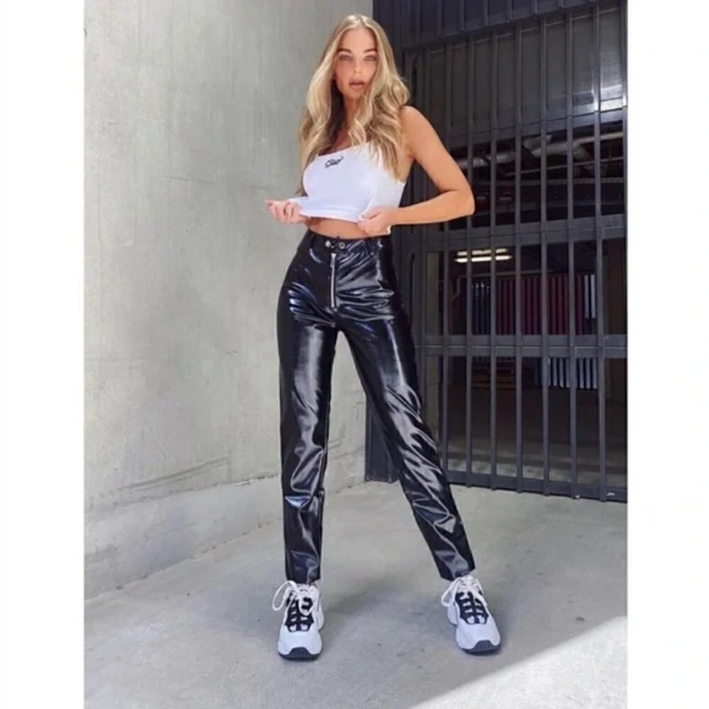 I.AM.GIA Nikole Black Faux Patent Leather Pant M